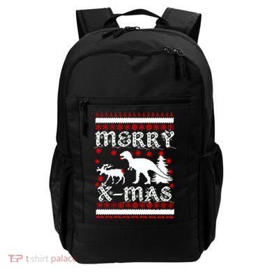 Ugly Christmas Sweater T-Rex Ate Reindeer Backpack