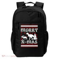 Ugly Christmas Sweater T-Rex Ate Reindeer Backpack thumb 0