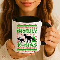 Ugly Christmas Sweater T-Rex Ate Reindeer Coffee Mug thumb 3