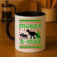 Ugly Christmas Sweater T-Rex Ate Reindeer Coffee Mug thumb 4
