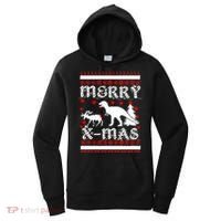 Ugly Christmas Sweater T-Rex Ate Reindeer Women's Hoodie thumb 0