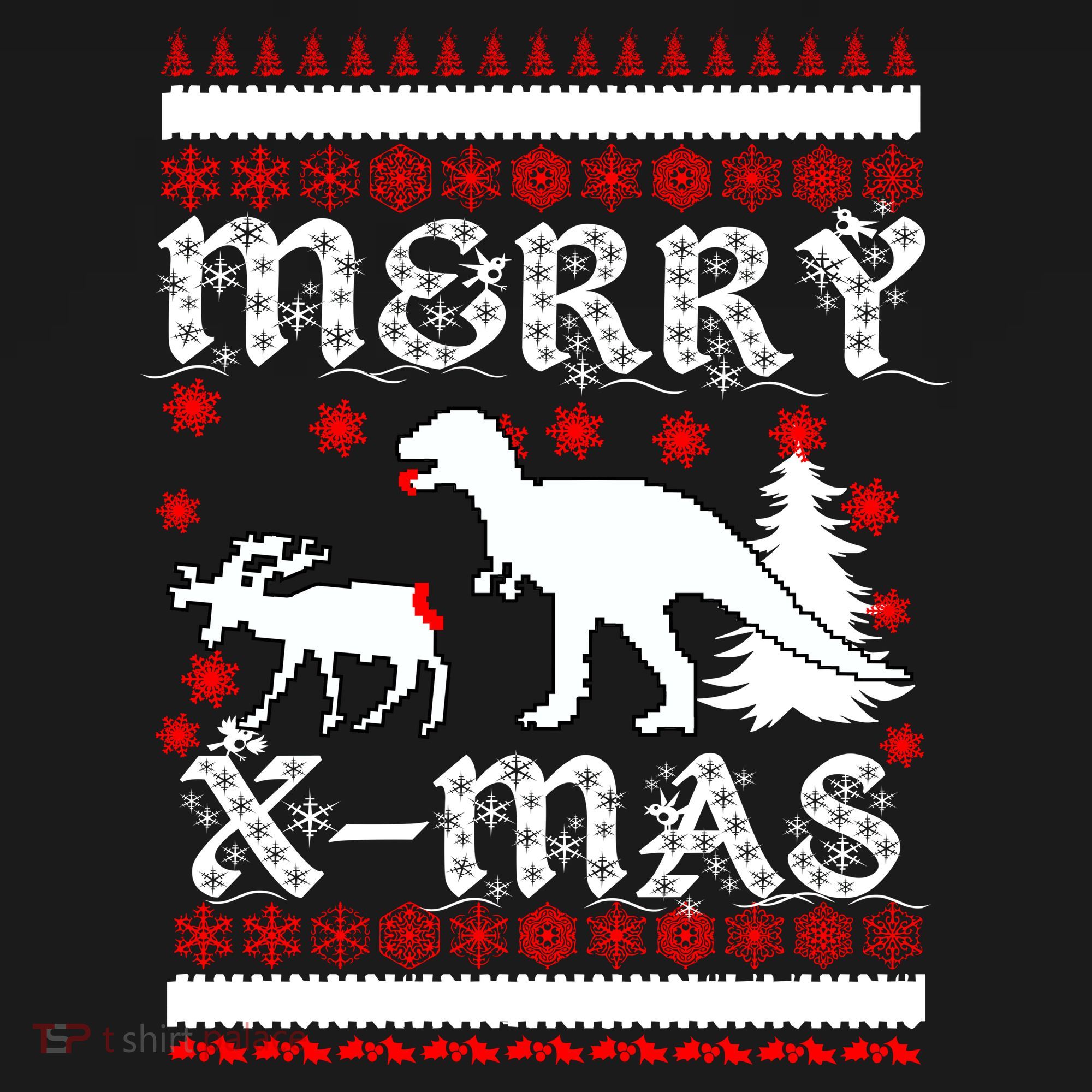 Ugly Christmas Sweater T-Rex Ate Reindeer Women's Hoodie