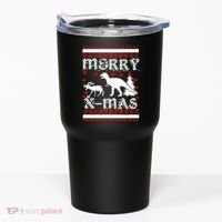 Ugly Christmas Sweater T-Rex Ate Reindeer Tumbler thumb 0