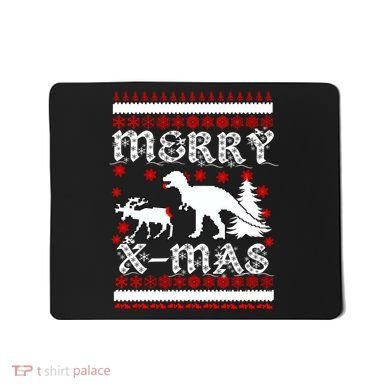 Ugly Christmas Sweater T-Rex Ate Reindeer Mousepad
