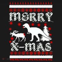Ugly Christmas Sweater T-Rex Ate Reindeer Ornament thumb 1
