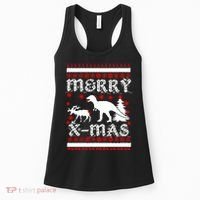 Ugly Christmas Sweater T-Rex Ate Reindeer Women's Tank Top thumb 0