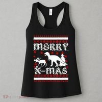 Ugly Christmas Sweater T-Rex Ate Reindeer Women's Tank Top thumb 3