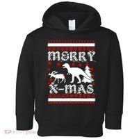 Ugly Christmas Sweater T-Rex Ate Reindeer Toddler Hoodie thumb 0