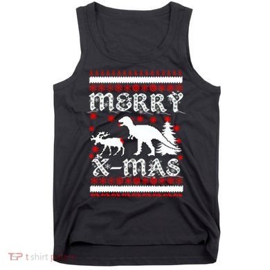 Ugly Christmas Sweater T-Rex Ate Reindeer Tank Top