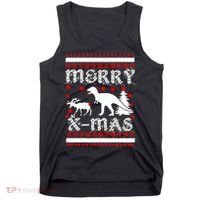 Ugly Christmas Sweater T-Rex Ate Reindeer Tank Top thumb 0