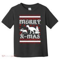 Ugly Christmas Sweater T-Rex Ate Reindeer Toddler T-Shirt thumb 0