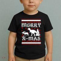 Ugly Christmas Sweater T-Rex Ate Reindeer Toddler T-Shirt thumb 2