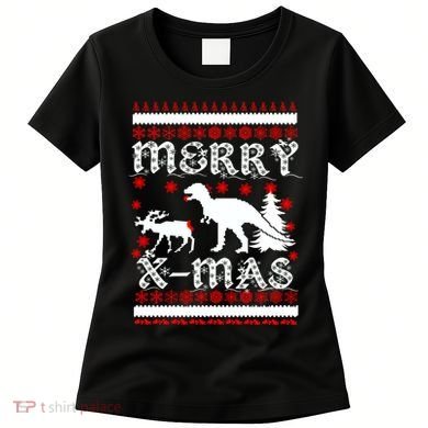 Ugly Christmas Sweater T-Rex Ate Reindeer Women's T-Shirt