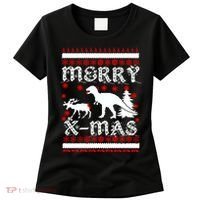 Ugly Christmas Sweater T-Rex Ate Reindeer Women's T-Shirt thumb 0