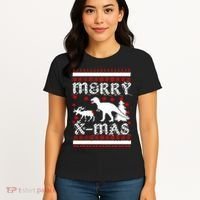 Ugly Christmas Sweater T-Rex Ate Reindeer Women's T-Shirt thumb 4