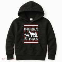 Ugly Christmas Sweater T-Rex Ate Reindeer Kids Hoodie thumb 0