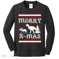 Ugly Christmas Sweater T-Rex Ate Reindeer Kids Long Sleeve Shirt thumb 0