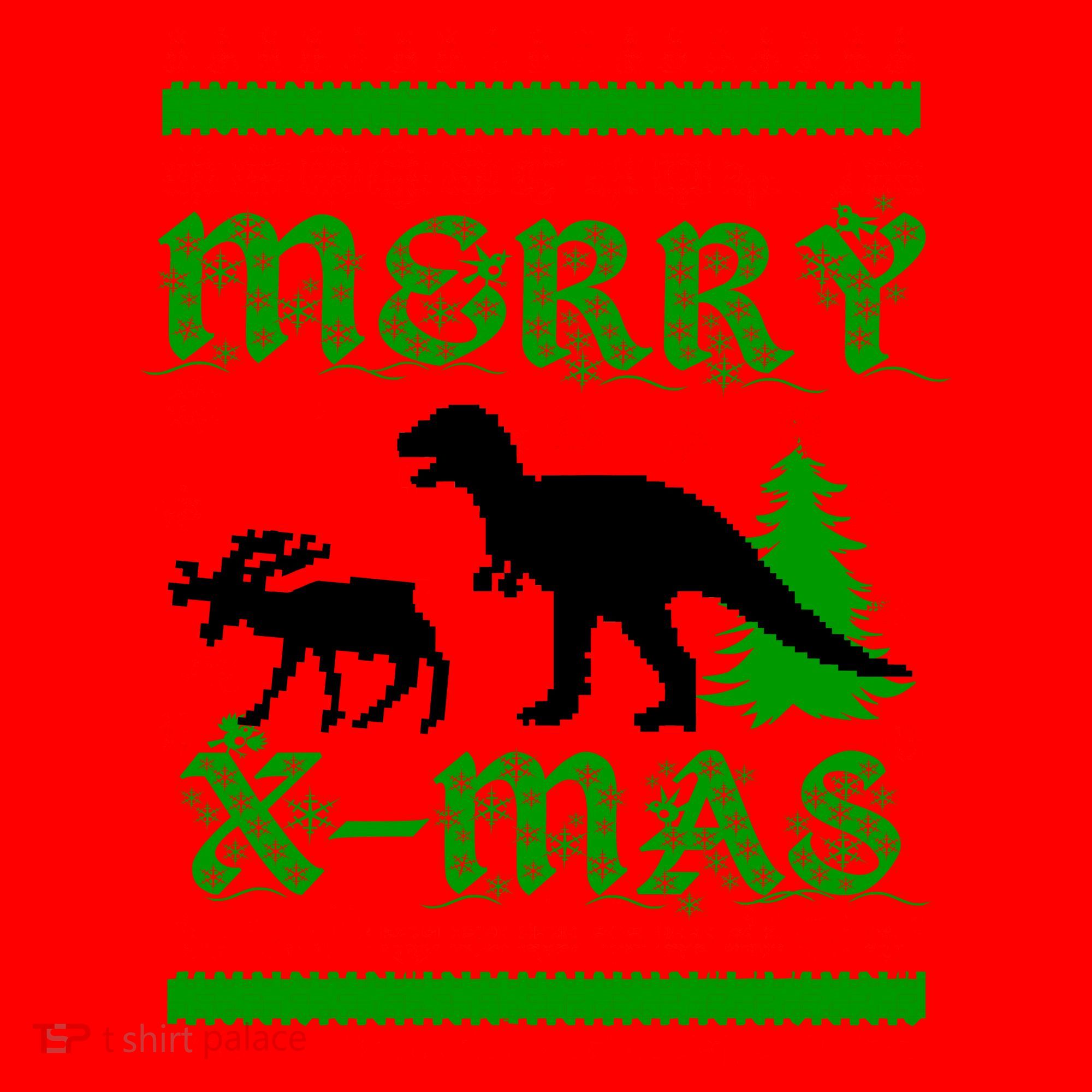 Ugly Christmas Sweater T-Rex Ate Reindeer Santa Hat