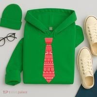 Ugly Christmas Sweater Tie Hoodie thumb 4