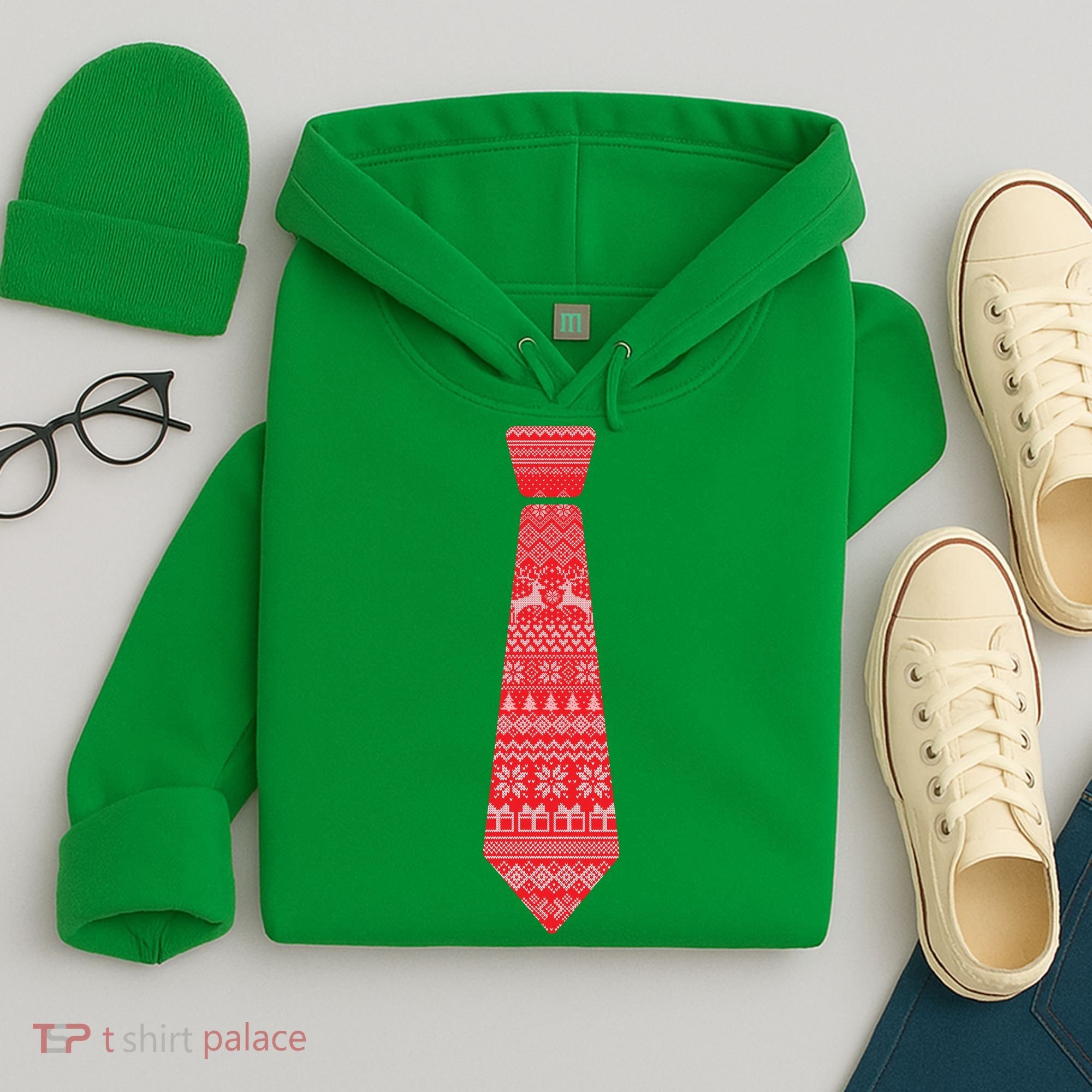 Ugly Christmas Sweater Tie Hoodie