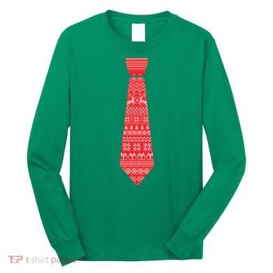 Ugly Christmas Sweater Tie Long Sleeve Shirt