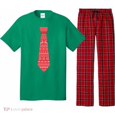 Ugly Christmas Sweater Tie Pajama Set