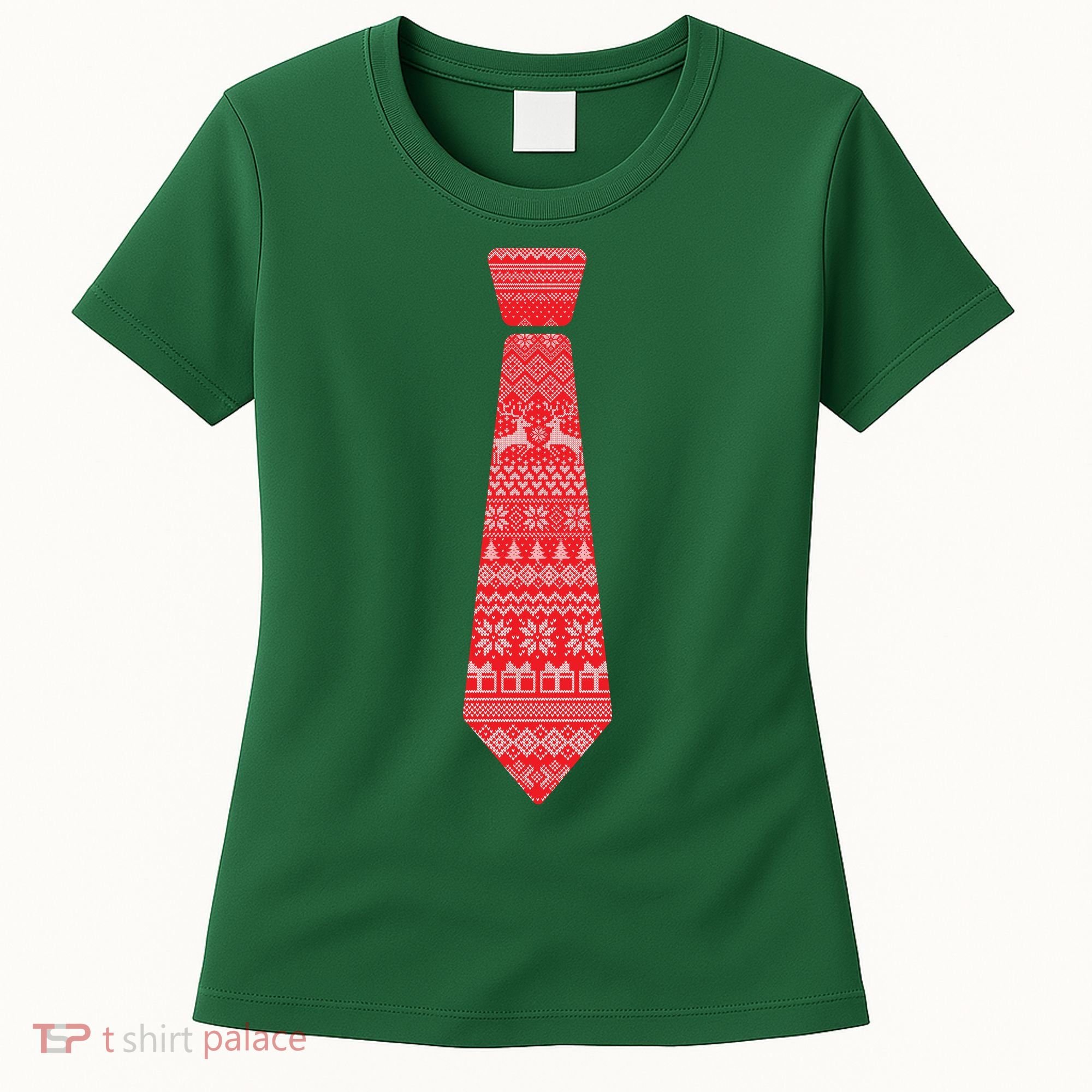 Ugly Christmas Sweater Tie Women's T-Shirt