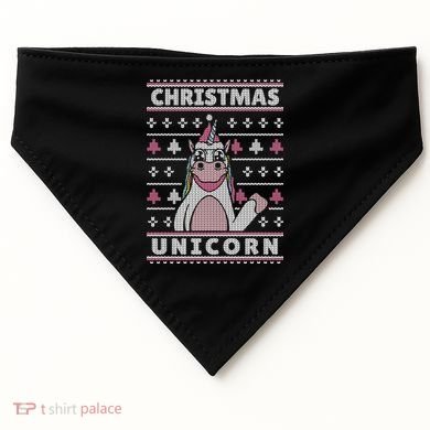 Ugly Christmas Sweater Unicorn USA-Made Doggie Bandana