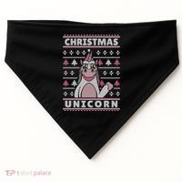 Ugly Christmas Sweater Unicorn USA-Made Doggie Bandana thumb 0
