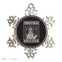 Ugly Christmas Sweater Unicorn Ornament thumb 0