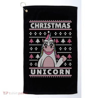 Ugly Christmas Sweater Unicorn Golf Towel