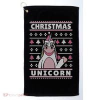 Ugly Christmas Sweater Unicorn Golf Towel thumb 0