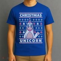 Ugly Christmas Sweater Unicorn T-Shirt thumb 3