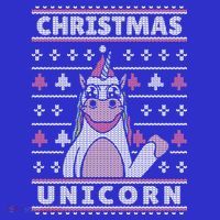 Ugly Christmas Sweater Unicorn Button thumb 1