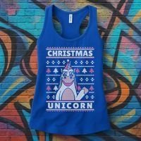 Ugly Christmas Sweater Unicorn Women's Tank Top thumb 3