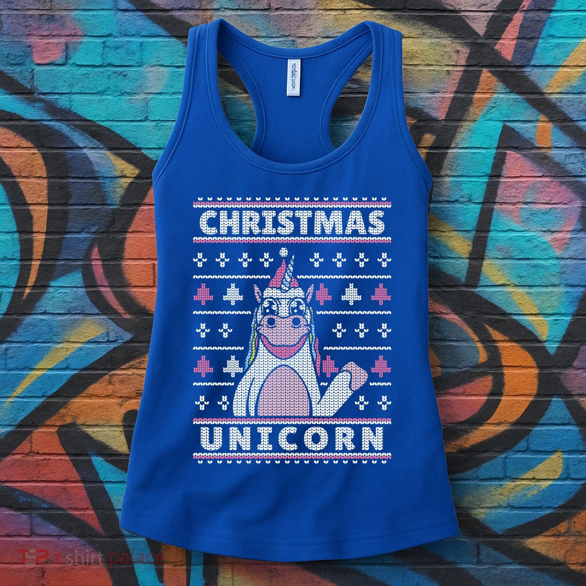 Ugly Christmas Sweater Unicorn Women's Tank Top