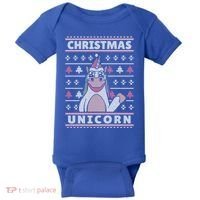 Ugly Christmas Sweater Unicorn Baby Bodysuit thumb 0