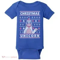 Ugly Christmas Sweater Unicorn Baby Bodysuit thumb 0