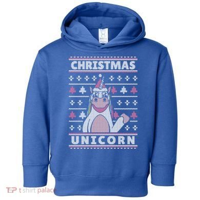 Ugly Christmas Sweater Unicorn Toddler Hoodie