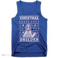 Ugly Christmas Sweater Unicorn Tank Top thumb 0