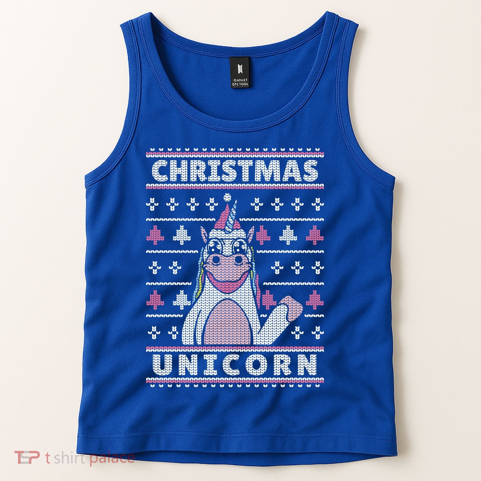 Ugly Christmas Sweater Unicorn Tank Top
