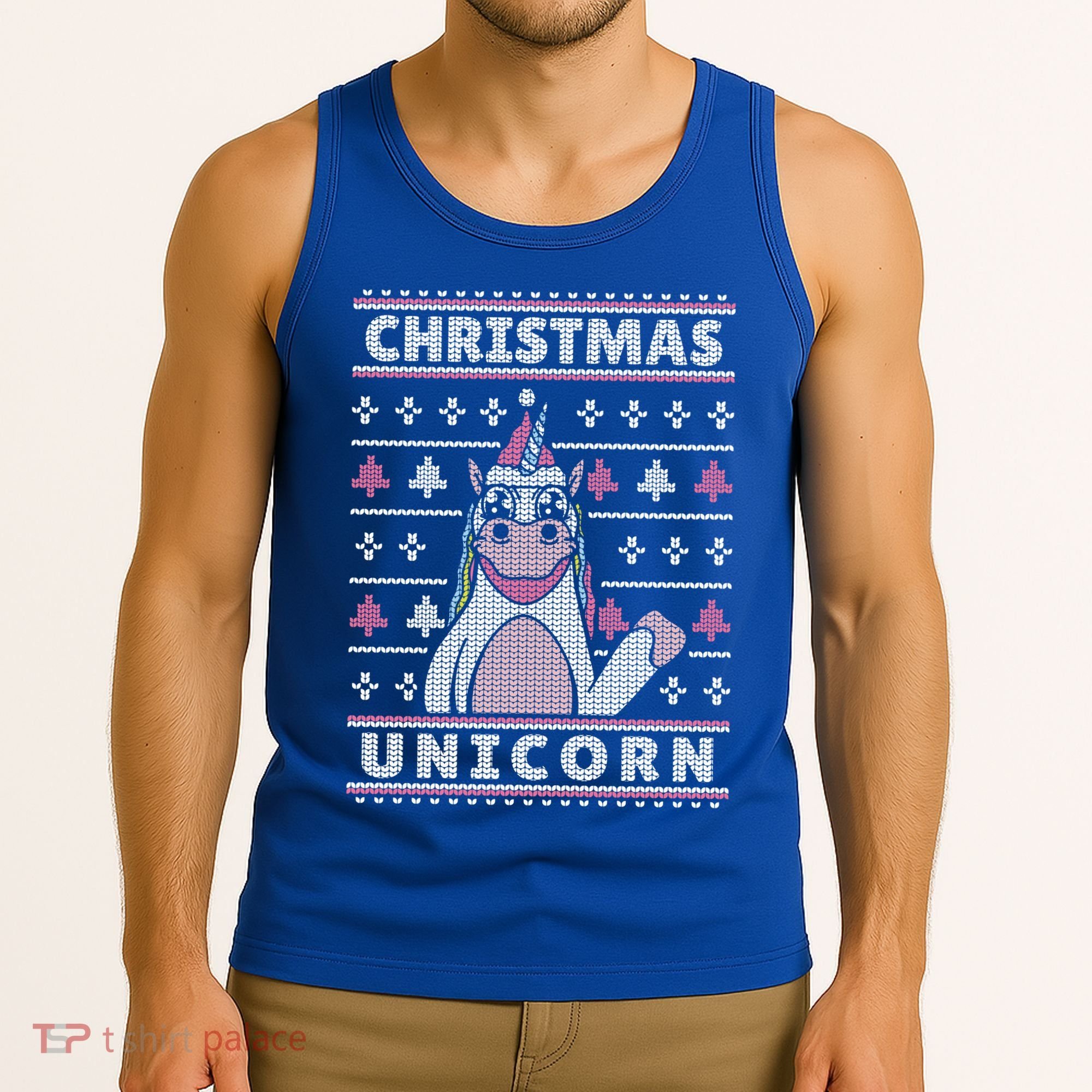 Ugly Christmas Sweater Unicorn Tank Top