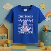 Ugly Christmas Sweater Unicorn Toddler T-Shirt thumb 3