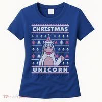 Ugly Christmas Sweater Unicorn Women's T-Shirt thumb 0