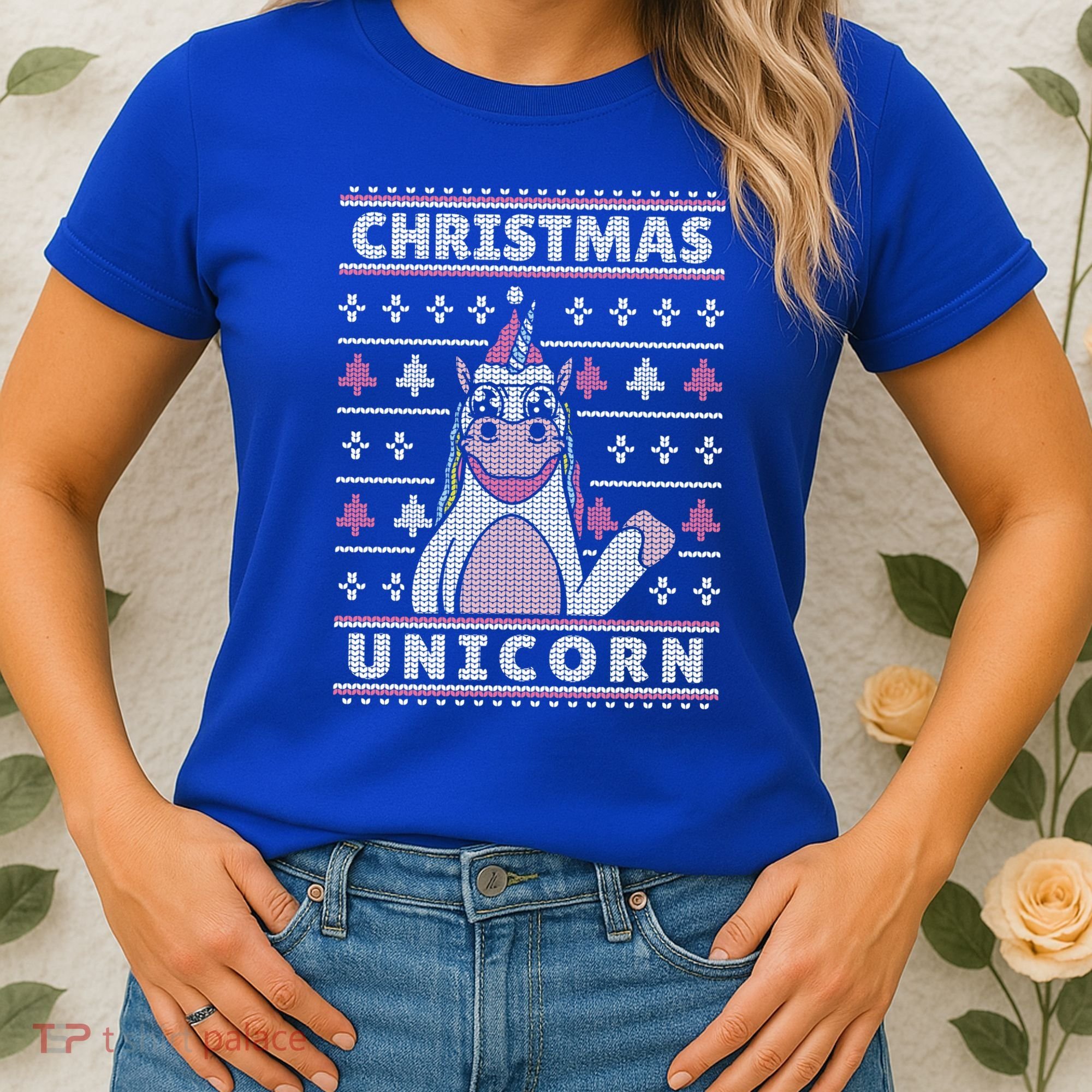 Ugly Christmas Sweater Unicorn Women's T-Shirt