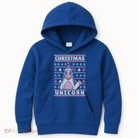 Ugly Christmas Sweater Unicorn Kids Hoodie thumb 0