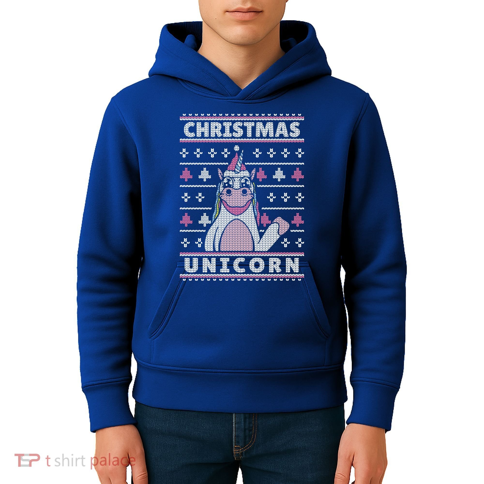 Ugly Christmas Sweater Unicorn Kids Hoodie