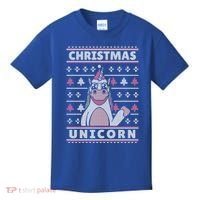 Ugly Christmas Sweater Unicorn Kids T-Shirt thumb 0