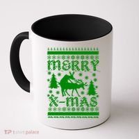 Ugly Christmas X-Mas Frisky Reindeer Humping Coffee Mug thumb 0
