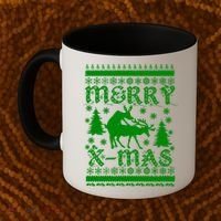 Ugly Christmas X-Mas Frisky Reindeer Humping Coffee Mug thumb 2